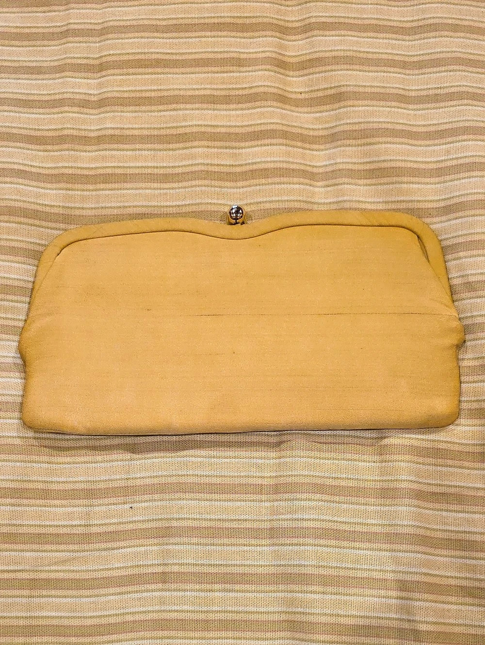 Vintage Yellow Clutch with Gold-Tone Clasp